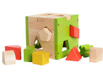 Wooden shape sorter cube, from 12 months (13 x 13 x 13 cm) FSC certified – Everearth