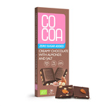 Organic Creamy Chocolate with Almonds and Salt, No Added Sugar, 40 g – Cocoa