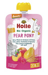 Mousse in a tube pear pony (pear - peach - raspberry - spelt) without added sugars from 8 months Demeter BIO 100 g - Holle