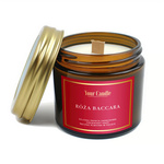Scented Soy Candle with Wooden Wick, Baccara Rose 120 ml – Your Candle
