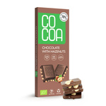 Organic Chocolate with Hazelnuts, 70% Less Sugar, 40 g – Cocoa