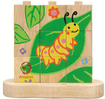 Wooden puzzle "From Caterpillar to Butterfly", Ages 2+ (15,5 x 7,5 x 13,5 cm), FSC certified – Everearth