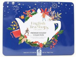 English Tea Shop Premium Holiday Collection Organic Tea Selection in a Decorative Blue Tin - 36 Tea Bags