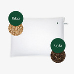 Buckwheat and spelt husk sleeping pillow for adults white (45 x 60 cm) - Plantule Pillows