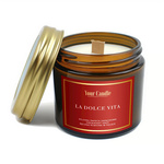 Scented soy candle with a wooden wick La Dolce Vita 120 ml – Your Candle